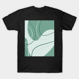 Light Green Geometric Art Shapes and Lines T-Shirt